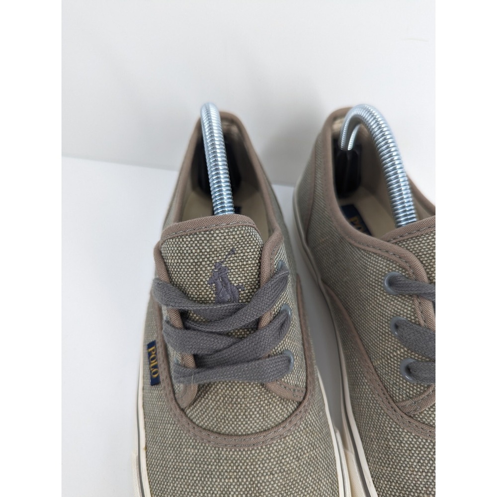 Polo Ralph Lauren Morray Tan Vintage Burlap Sneakers Men's Shoes Size 8.5 D - Picture 5 of 10